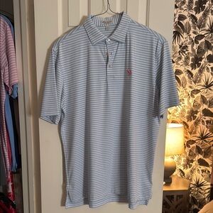 Peter Millar Blue Striped Men's Polo Shirt